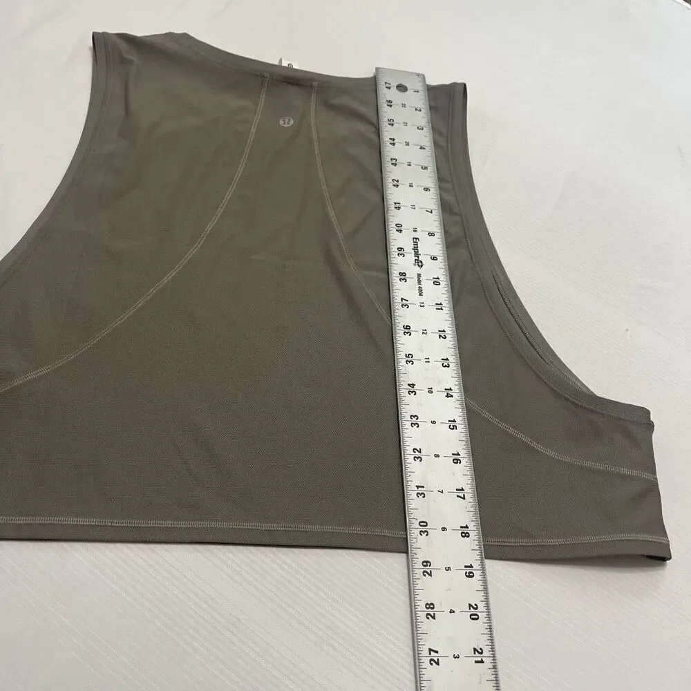 NWT Lululemon Muscle Love Crop Tank Tough Dark Olive Green Size 14 New